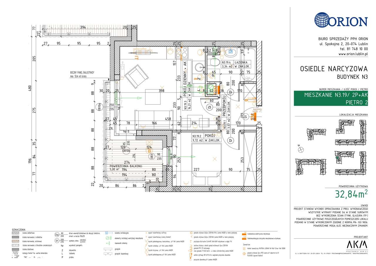 2-pokojowe mieszkanie 32m2 + balkon - Pełny obrazek: 2/7