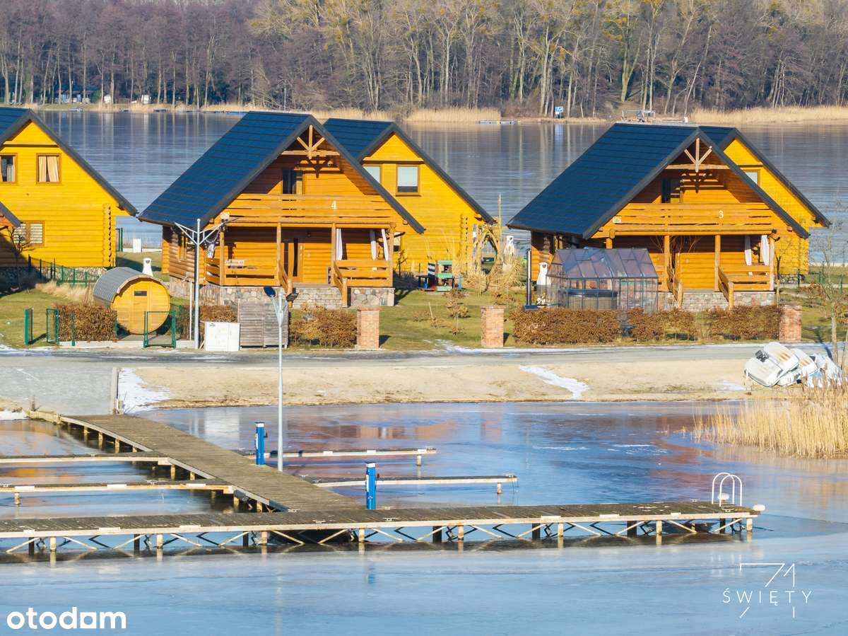 Dom nad jeziorem, pierwsza linia, marina, Wielka Pętla Wielkopolski-1