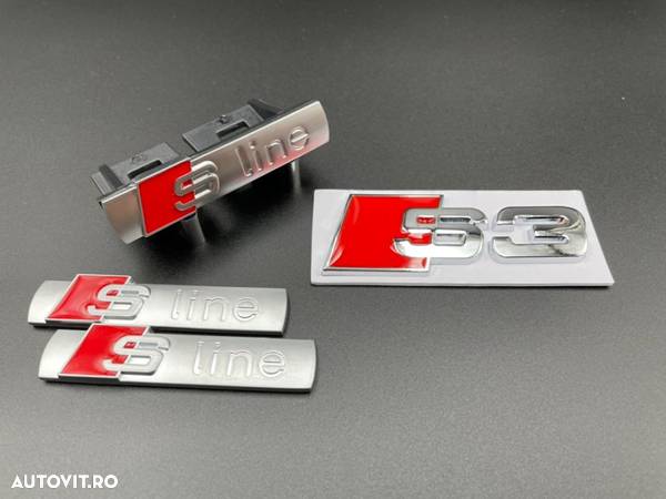 Set embleme Audi S3 gri / roșu - 1