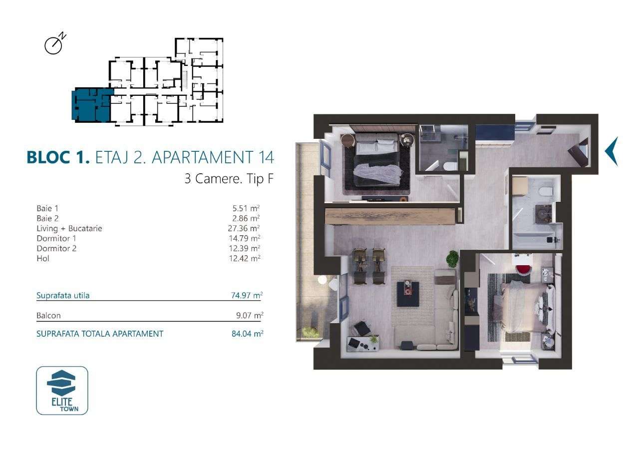 Apartament 3 camere | TORONTALULUI-3