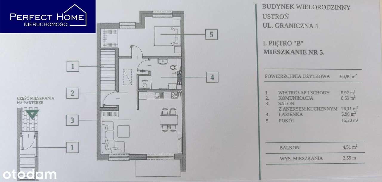 OSTATNI APARTAMENT na kameralnym osiedlu w Ustroniu–1. piętro • 60m²-12