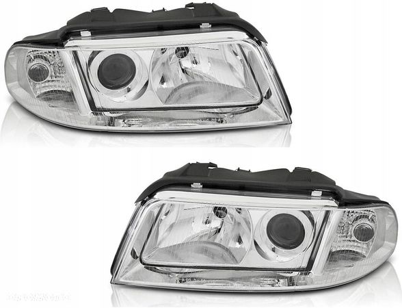 Reflektory Lampy kpl Soczewka Clear Chrom Tyc Audi a4 b5 8d Lift 1999-2001 - 1