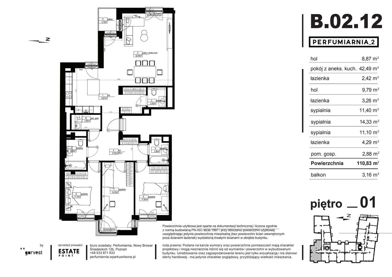 Perfumiarnia 2 | mieszkanie 110,35  m² | B.02.12 - Pełny obrazek: 2/7