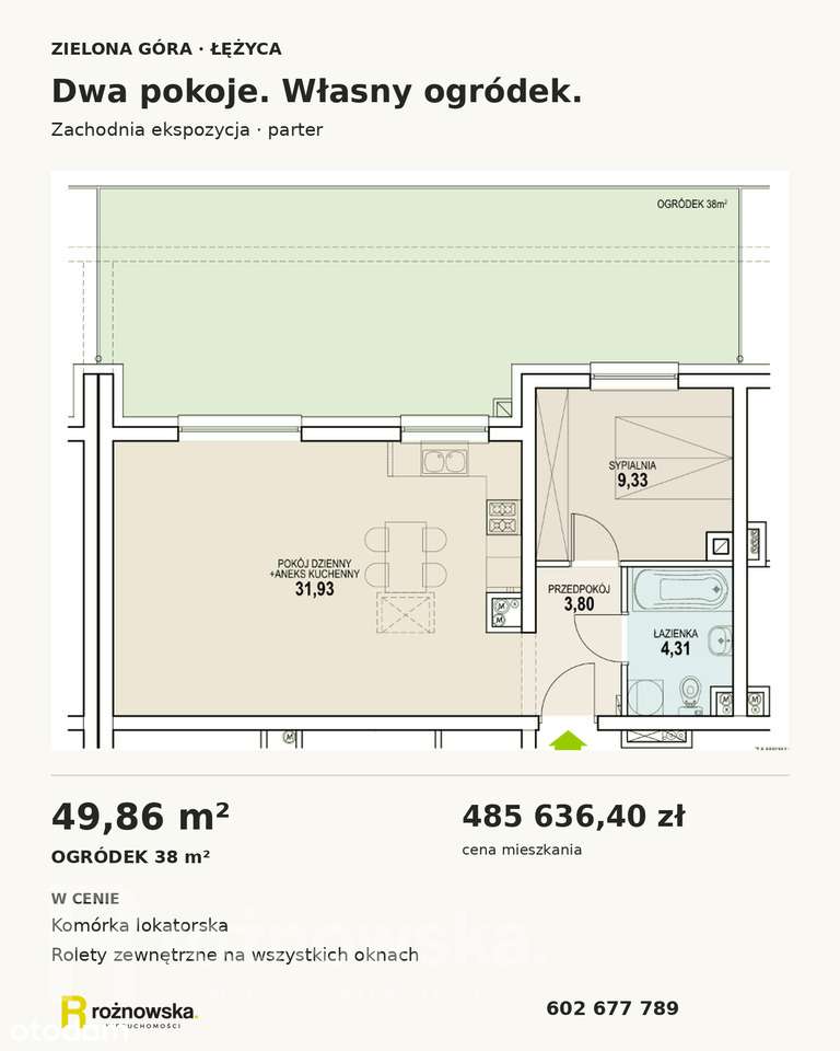 Ogródek 38 m² | salon ponad 31 m² | rolety w cenie-1