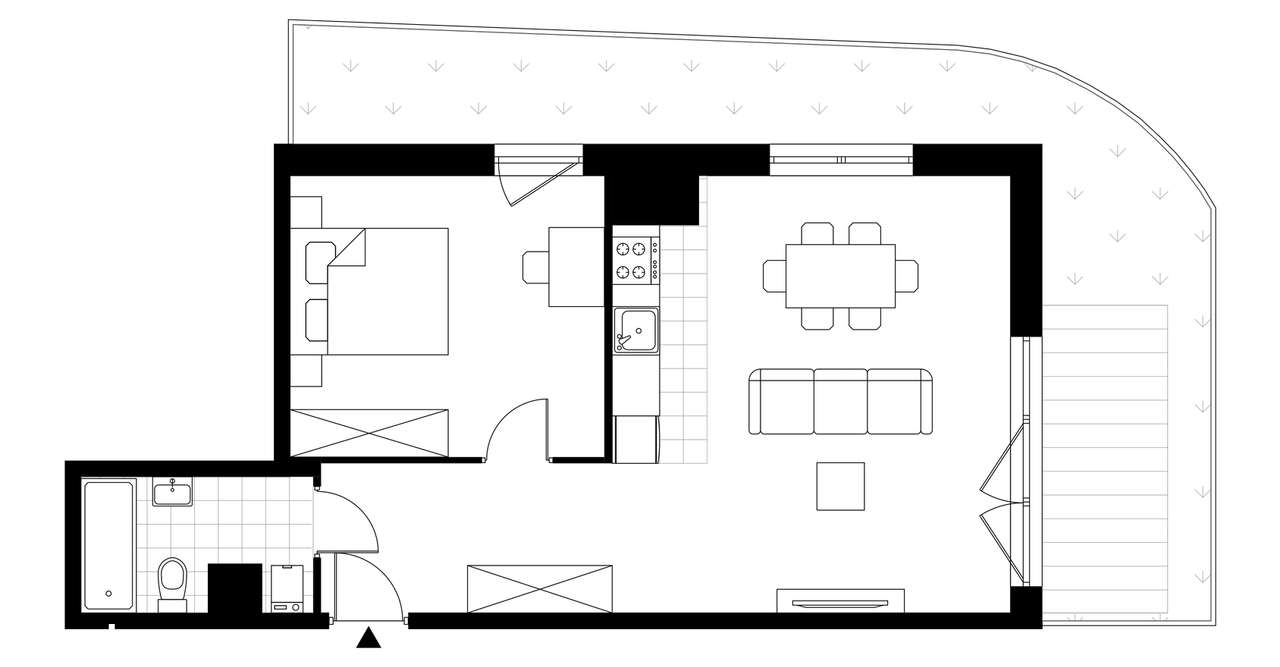 2-pokojowe mieszkanie 50m2 + ogródek Bezpośrednio - Pełny obrazek: 3/8