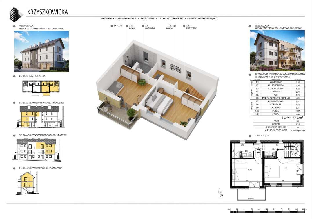 Wieliczka 3-pokojowe mieszkanie | 77 m² | ogród + 2 balkony-4