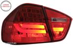 Stopuri LED Light Bar LCI Design BMW E90 Seria 3 Limuzina (2005-2008) Rosu Clar- livrare gratuita - 2