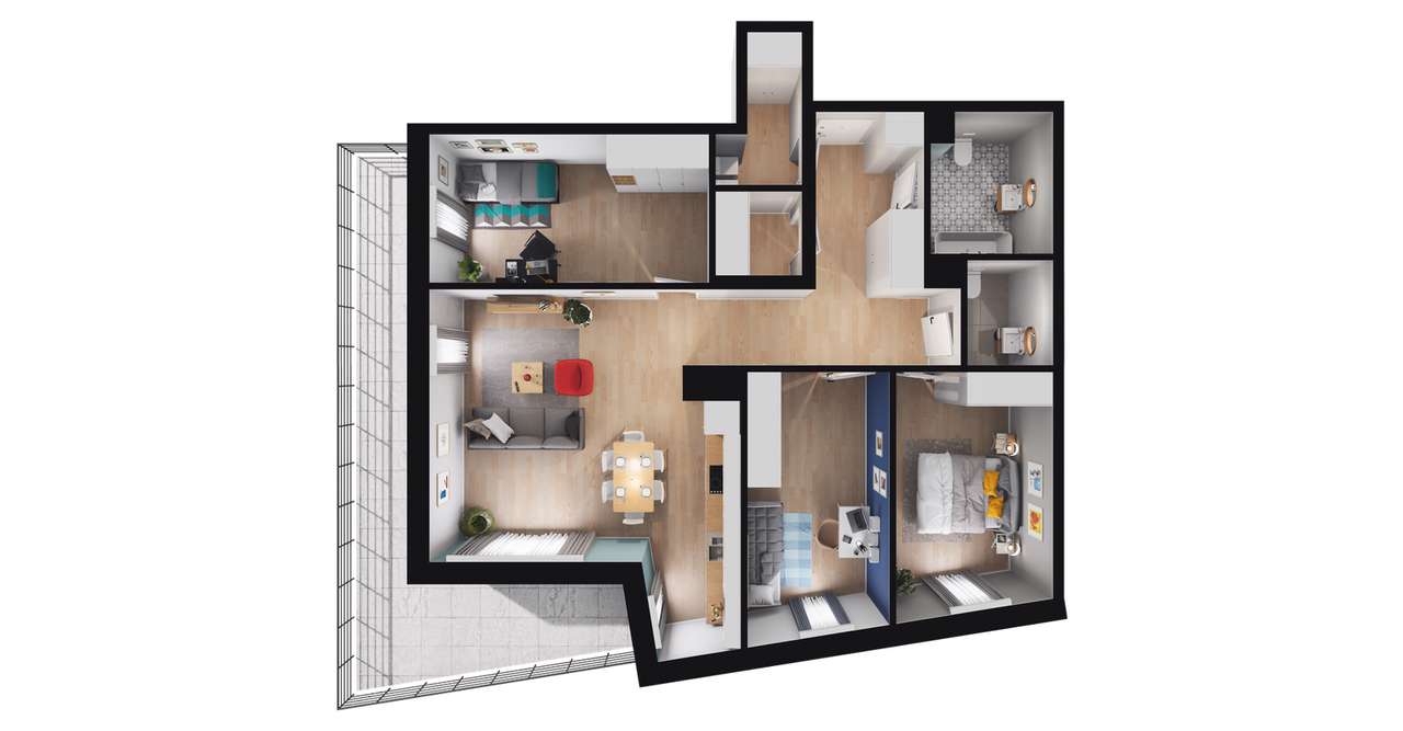 Vanda Park | mieszkanie 4-pok.| B.4.10 - Pełny obrazek: 3/9