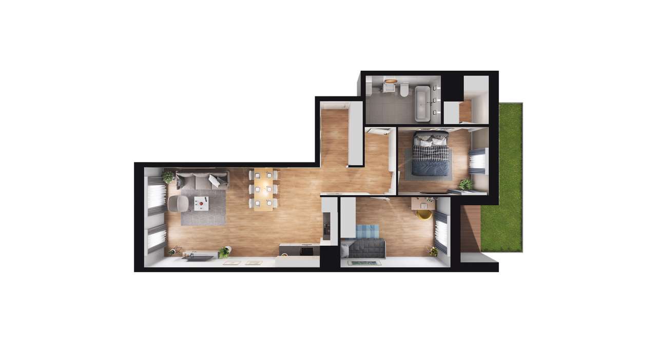 3-pokojowe mieszkanie 67m2 + ogródek Bez Prowizji - Pełny obrazek: 2/8