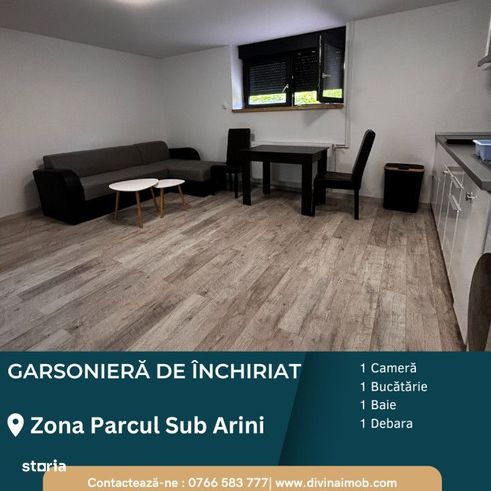 Garsoniera de inchiriat, zona Sub Arini