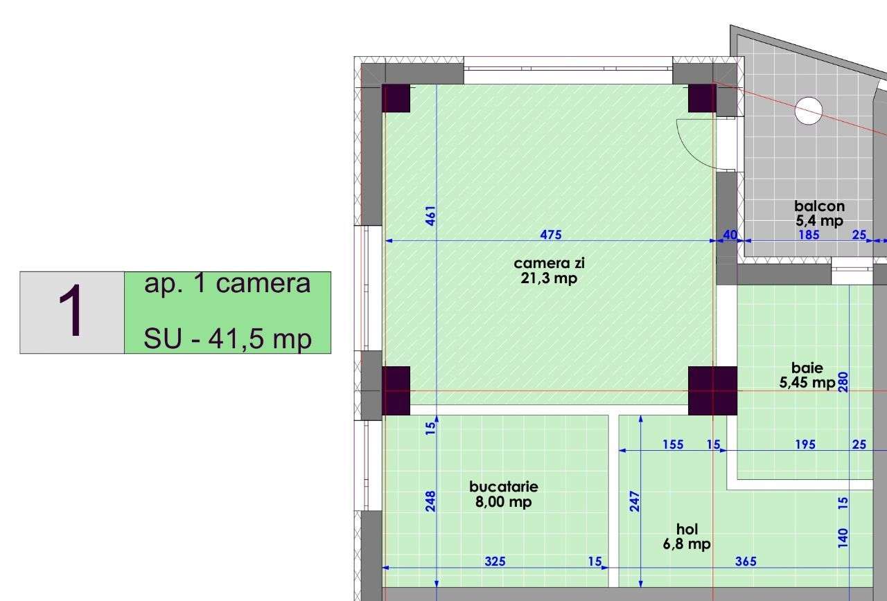 Apartament 1 camera, 47 mp, BLOC NOU Nicolina - aleea Tudor Neculai - Imagine principală: 3/10