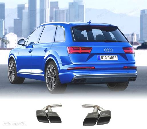 PONTEIRAS DE ESCAPE PARA AUDI Q7 3.0T GASOLINA 16-19 LOOK SQ7 PRETAS - 1