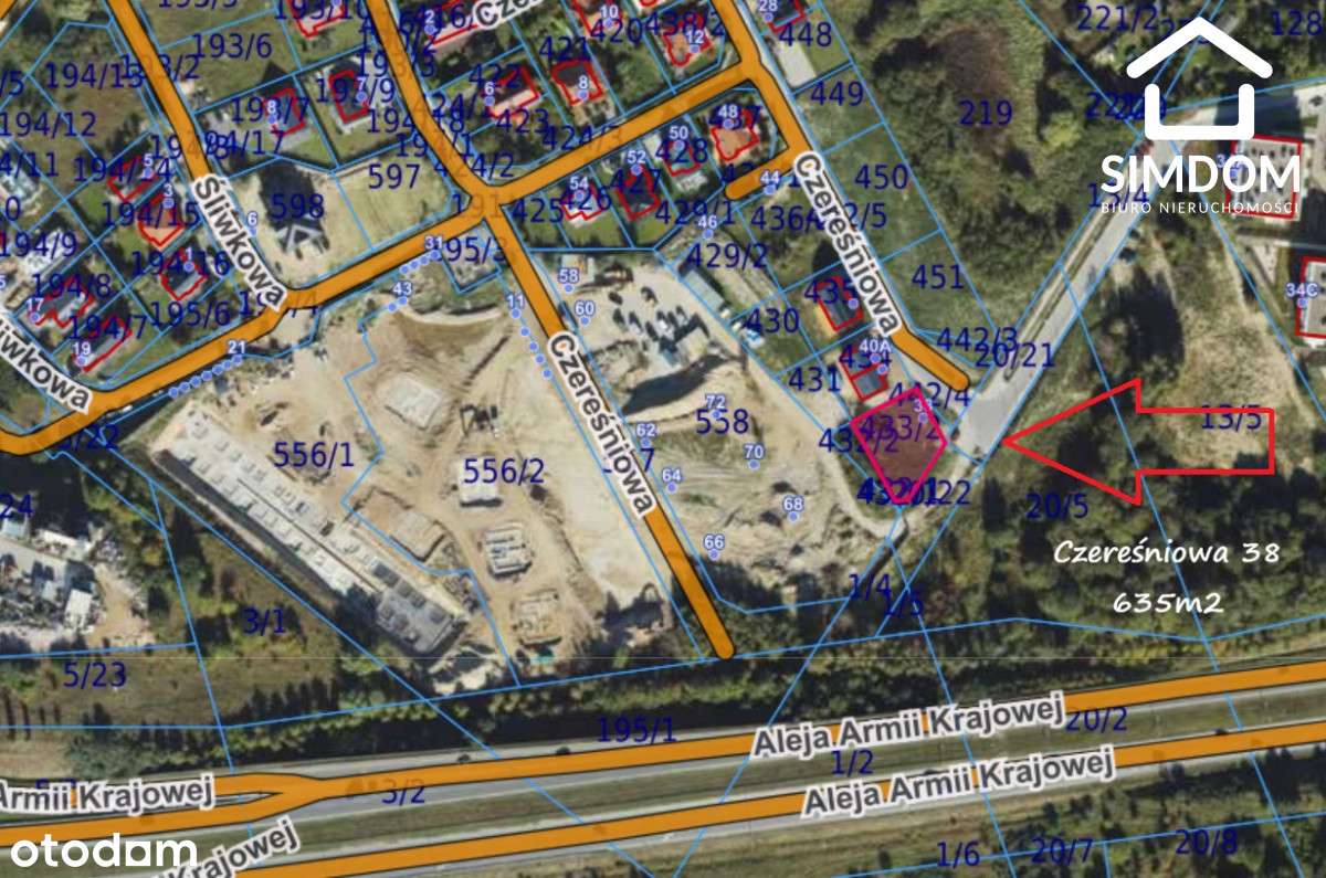 Działka 635m2 Gdańsk ul. Czereśniowa-0