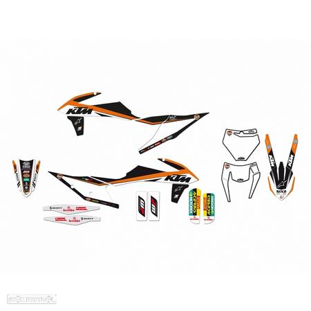 kit autocolantes blackbird replica tem trophy ktm exc / sx - 1