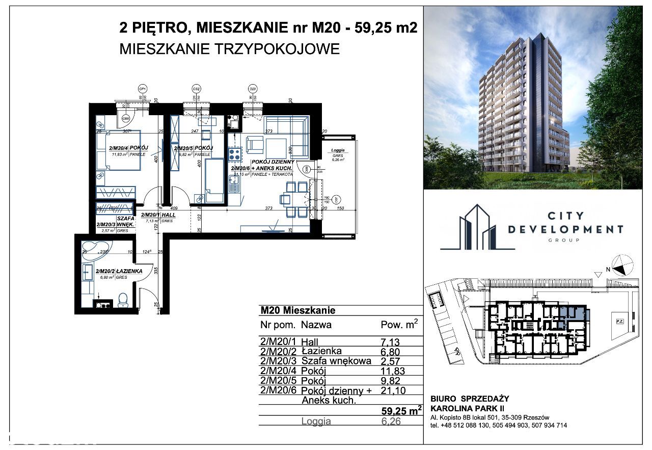 3 Pokoje 59 m2 Projektant Nowe Mieszkanie