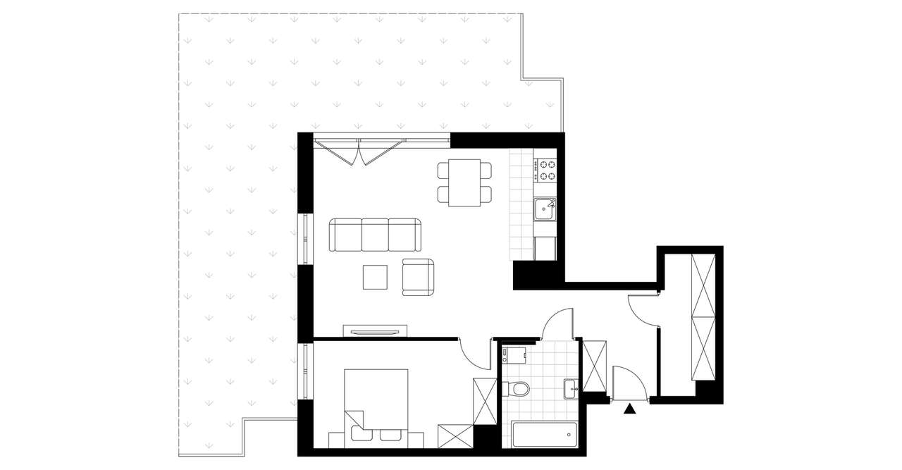 2-pokojowe mieszkanie 58m2 + ogródek - Pełny obrazek: 3/8