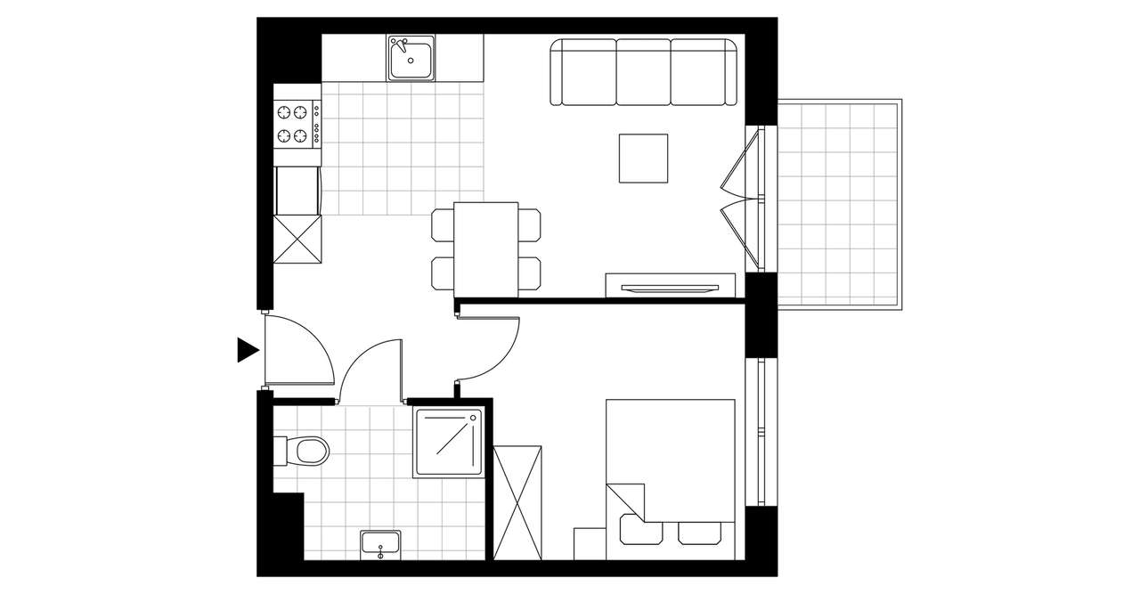 2-pokojowe mieszkanie 36 m² + balkon - Ansicht 4