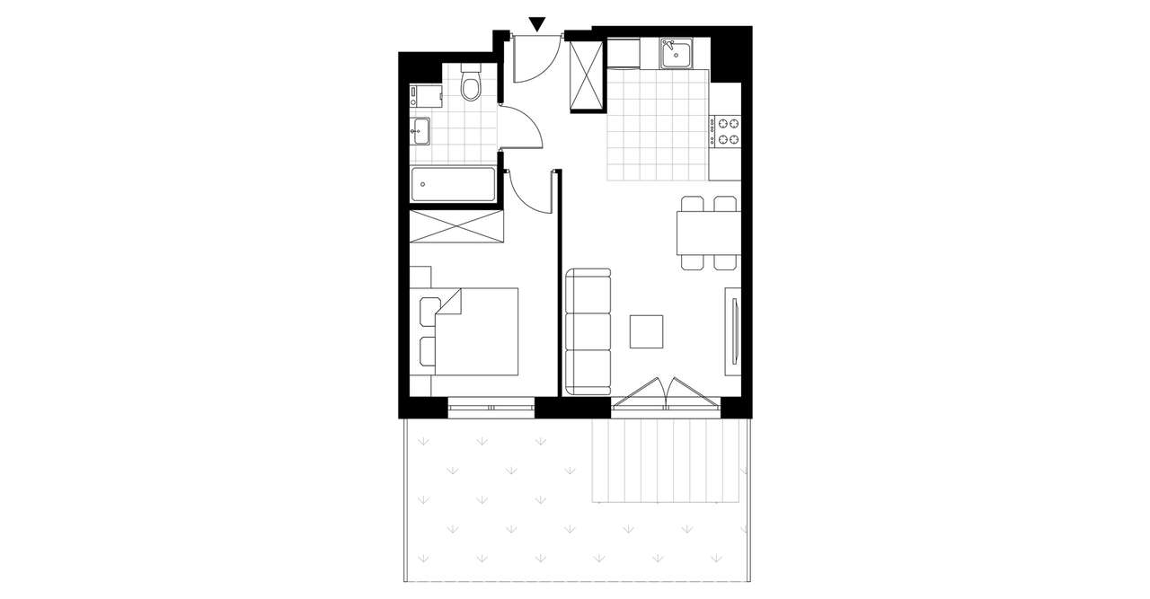 2-pokojowe mieszkanie 37m2 + ogródek Bezpośrednio - Pełny obrazek: 3/8