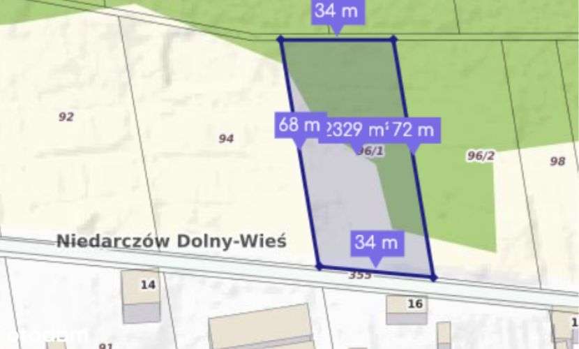 NOWA CENA Działki na Sprzedaż Niedarczów Dolny Wieś - Pełny obrazek: 4/6