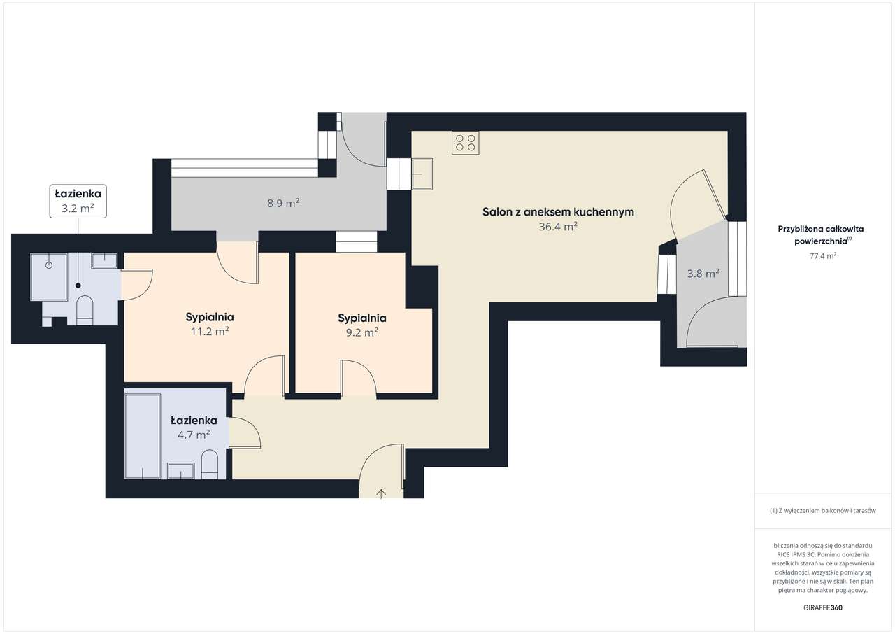 Nowe, z ogródkiem 67 m2 bez PCC, meble, AGD-19