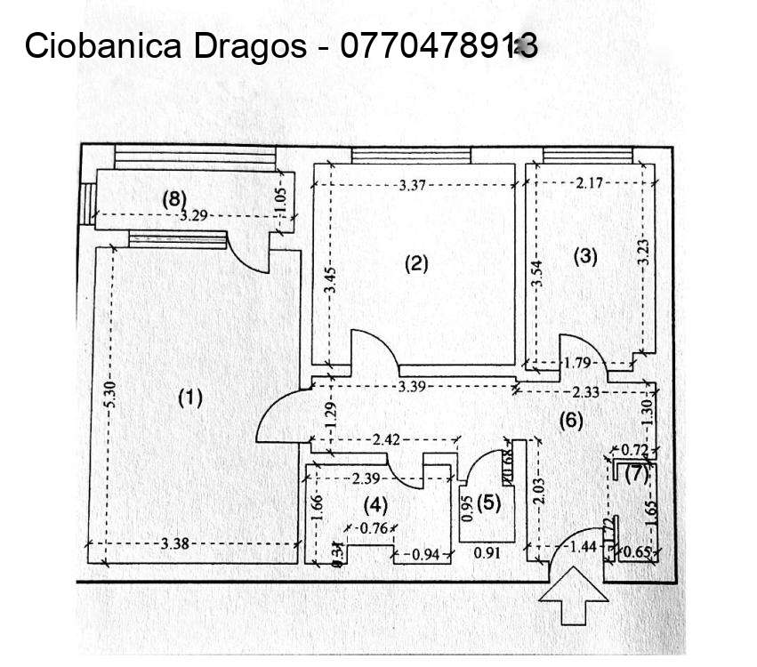 2 Camere, 57mp, Decomandat, Pacii, Militari-5