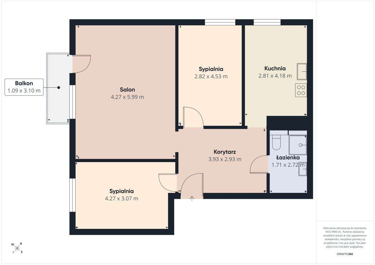 Przestronne 3 pokoje 81 m² | Balkon | Duża piwnica-14
