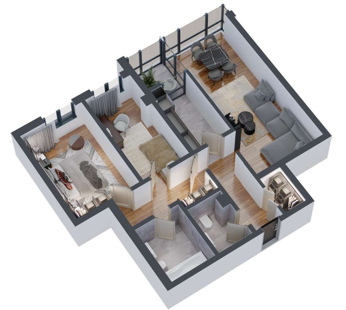 Apartament 3 Camere | 83 mp | Comat Towers | Pacurari | Dacia - Imagine principală: 4/23