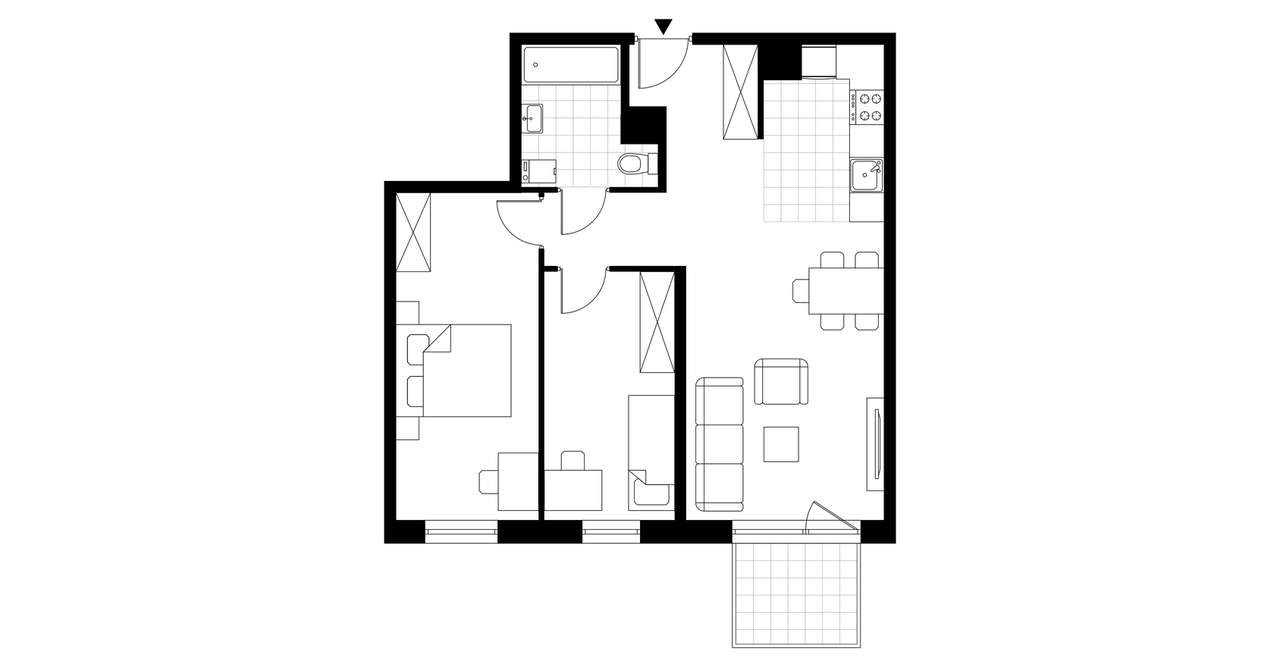 3-pokojowe mieszkanie 59m2 + balkon Bezpośrednio - Pełny obrazek: 3/8