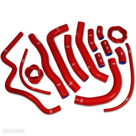 kit tubos radiador samco honda vfr 800 98 - 01 vermelho - 1