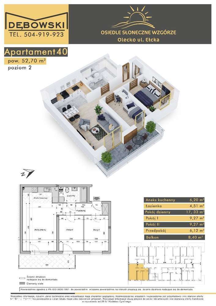Słoneczne Wzgórze C2 M40 52,70m2 - Pełny obrazek: 3/14