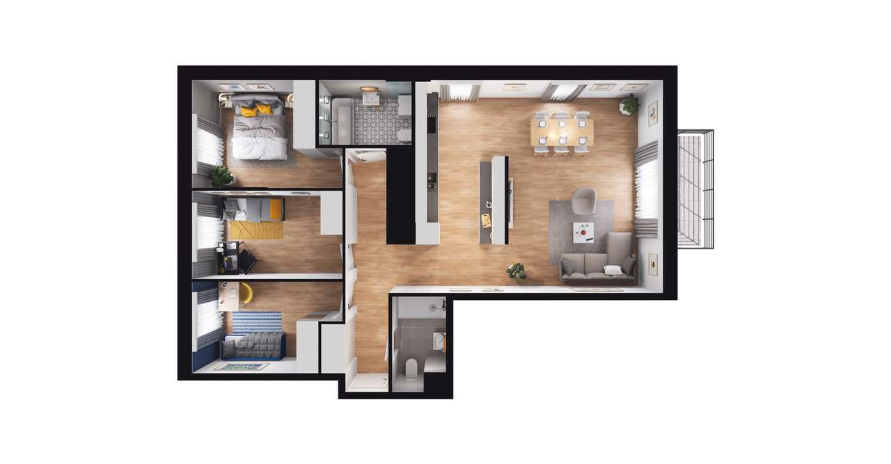 4-pokojowe mieszkanie 85m2 + balkon Bez Prowizji - Pełny obrazek: 2/8