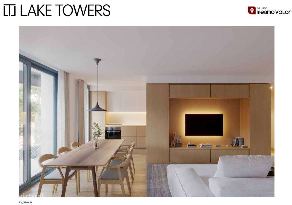 T1 Smart Novo, com varanda e lugar de Garagem, no Empreendimento Lake-6