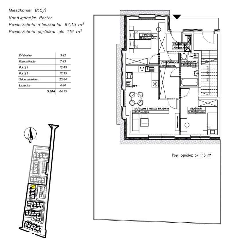 Nowa inwestycja- 3 pokoje z ogródkiem. Brzeg Dolny ul. Szkolna-3