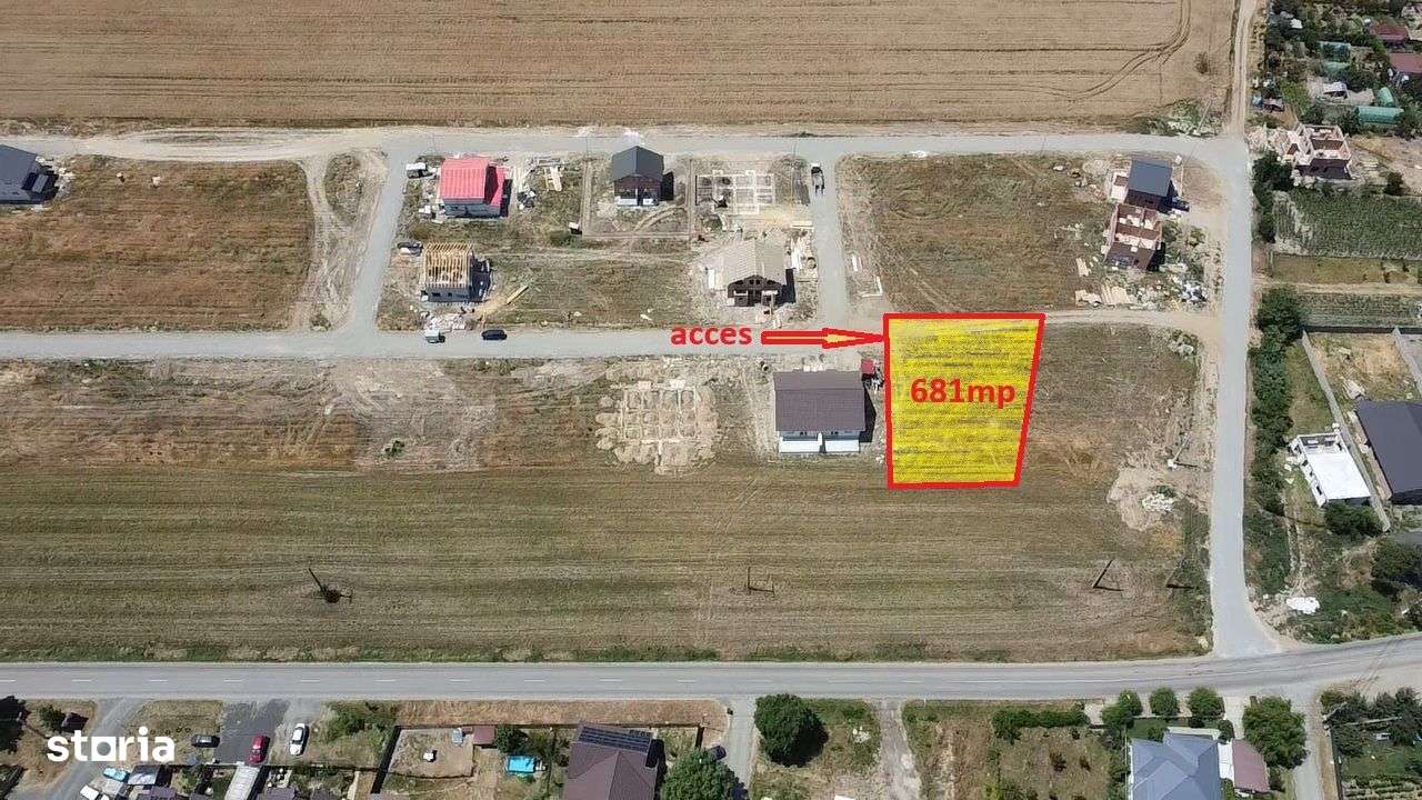 Teren de vânzare – 681 mp în Bucovăț | Utilități | 65 €/mp+TVA - Imagine principală: 4/5