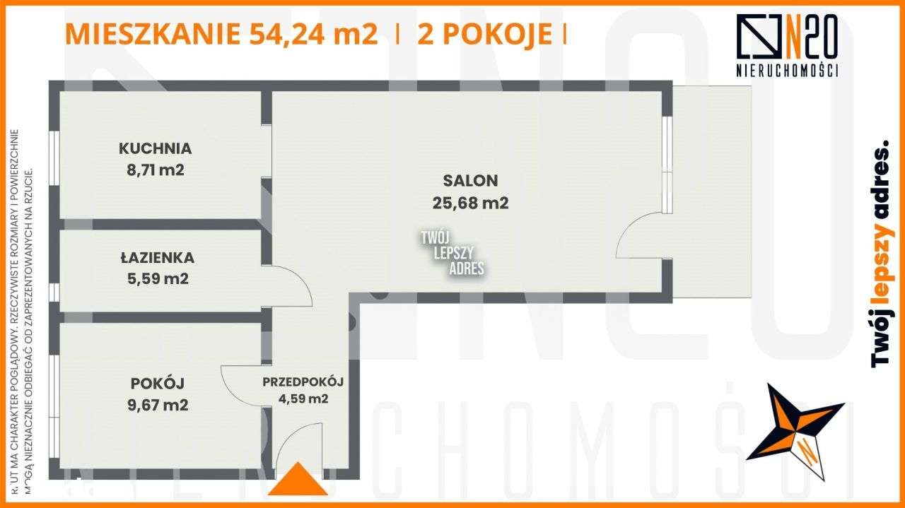 Kliny- przestronne 2-pokojowe mieszkanie, 54 m² - Widok 3