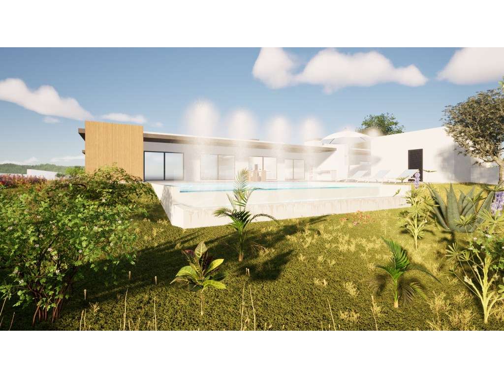 Quinta com moradia moderna térrea c/ piscina e jardim-12