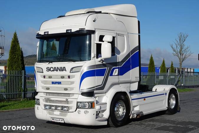 Scania R580 / V8 / RETARDER / SKÓRY / ALUFELGI / KLIMATYZACJA POSTOJOWA / EURO 6 - 3