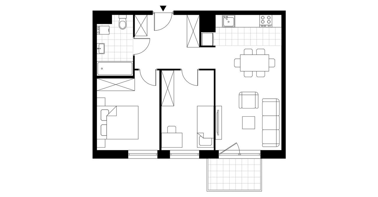 3-pokojowe mieszkanie 55m2 + balkon Bezpośrednio - Pełny obrazek: 3/7