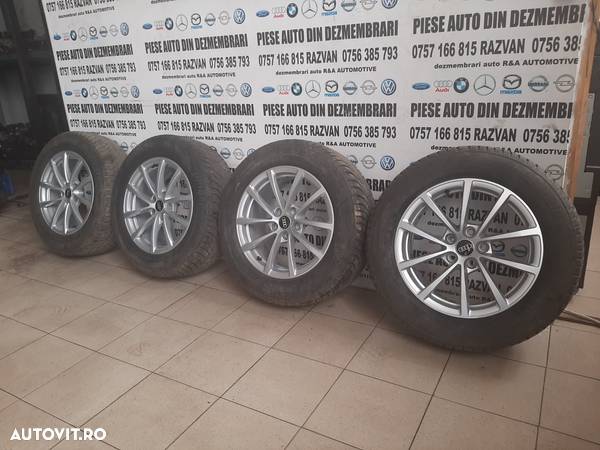 Set Jante Aluminiu R17 Audi A6 4K C8 A7 A5 A4 Q3 Q5 Etc. 5x112 Anvelope Dot 3620 225/60R17 M+S Cu Fulg - 4