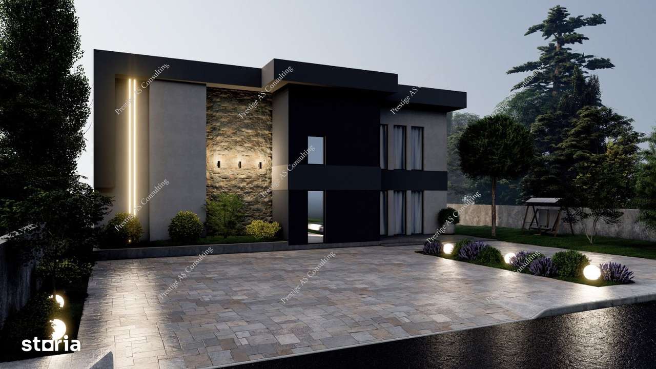 Vila moderna cu structura metalica, tehnologie NZEB si piscina | Giarm-5