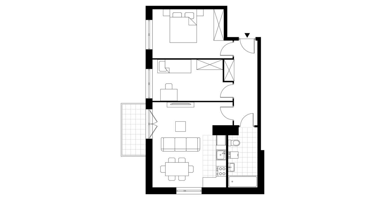 3-pokojowe mieszkanie 60m2 + balkon Bezpośrednio - Pełny obrazek: 3/5
