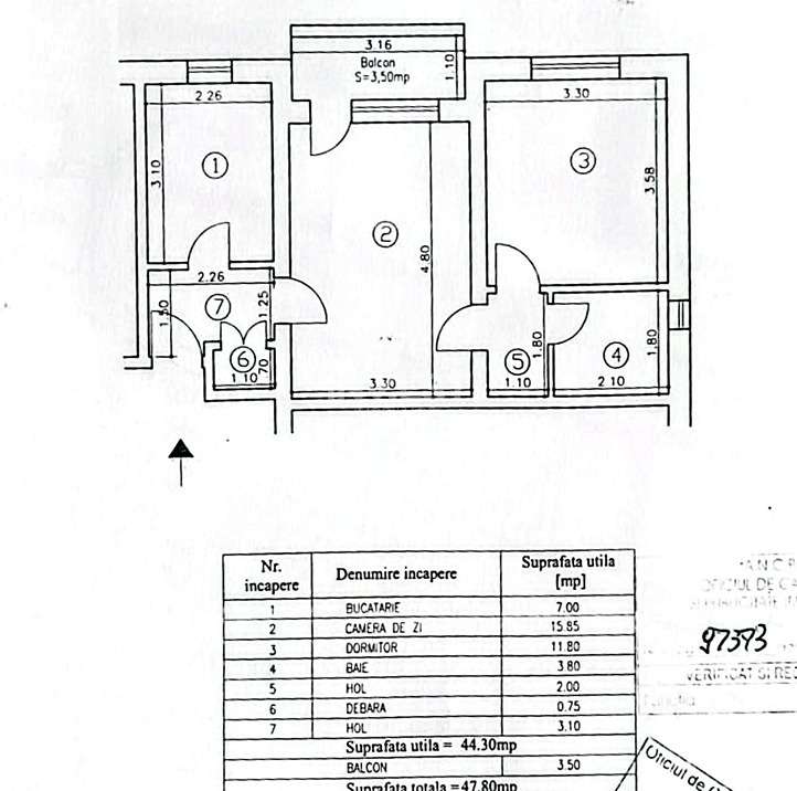 Apartament 2 camere-Tatarasi-str Ciurchi-48 mp — fotografia 1