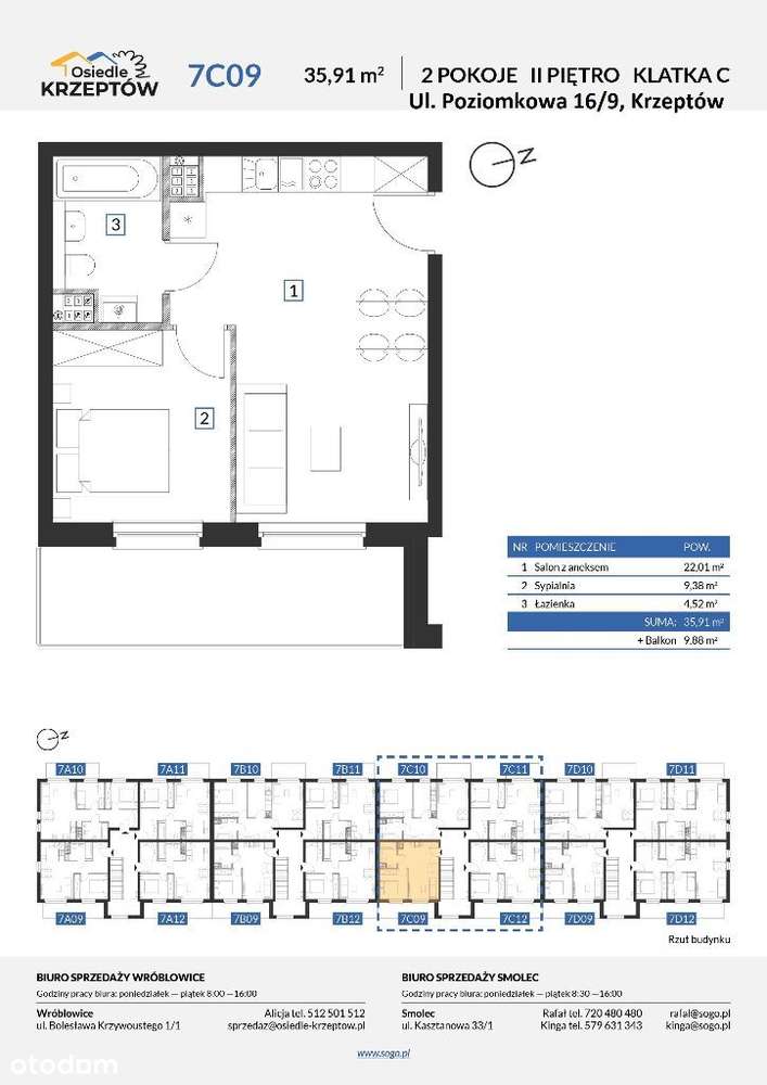 69,91 m² DWUPOZIOMOWE przy lesie + BALKON+parking - Pełny obrazek: 2/15