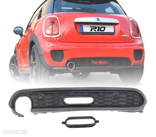 DIFUSOR TRASEIRO MINI COOPER F55 F56 LOOK JCW PRETO - 1