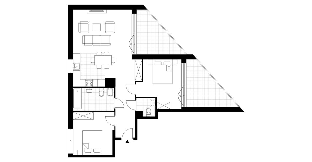 3-pokojowe mieszkanie 70m2 + 2 loggie Bezpośrednio - Pełny obrazek: 3/8