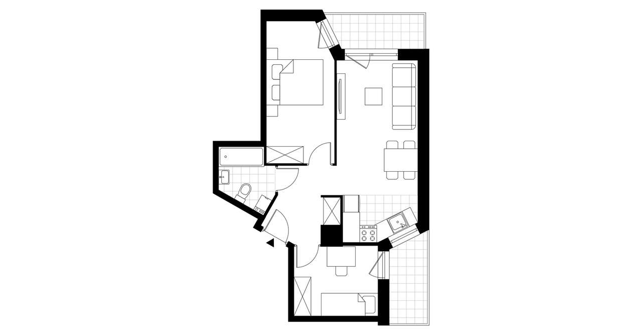 3-pokojowe mieszkanie 52m2 + 2 loggie Bezpośrednio - Pełny obrazek: 2/7