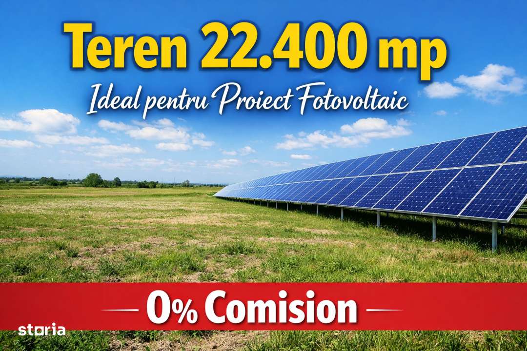 Teren 22.400 mp - Ideal Fotovoltaic - Deschidere Mare - 0% Comision-0
