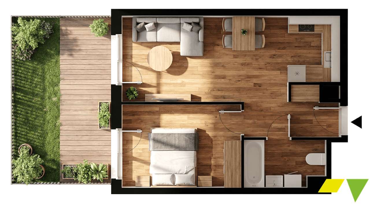 GOTOWE 2 pokoje 43.5 m2 Mokotów | Tramwaj i autobus | 0% prowizji - Pełny obrazek: 4/5