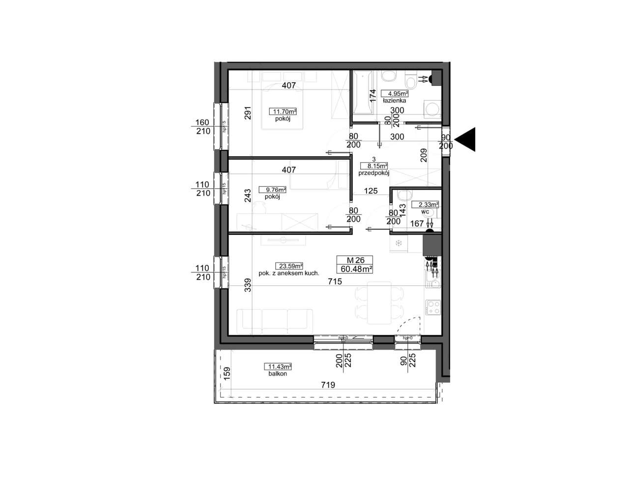 Mahonia Premium | mieszkanie 3-pok. | 66 - Pełny obrazek: 2/8