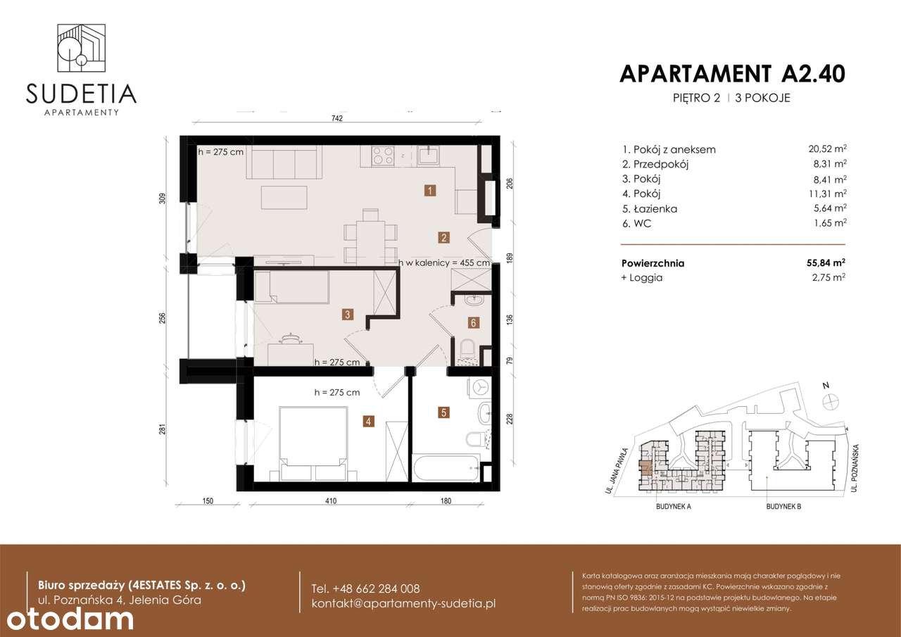 Apartamenty Sudetia | mieszkanie 3-pok. | A2.40 - Pełny obrazek: 2/8